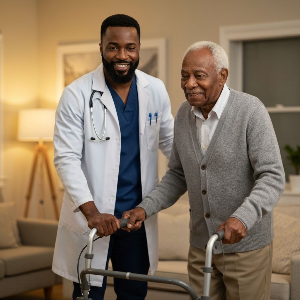 Nurse assisting patient
